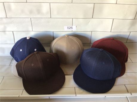 Lot of 4 plain fitted and SnapBack hats