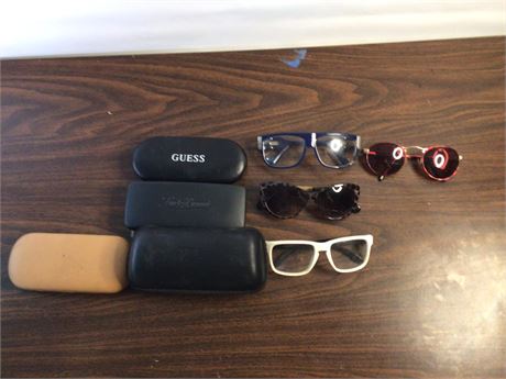 Lot of glasses and cases