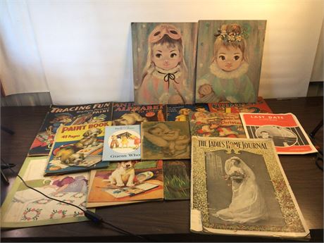 Vintage book and magazine lot