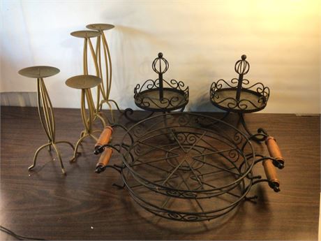 Wrought iron and various metal serving & decor