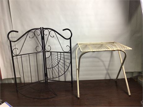 Metal plant table and plant stand